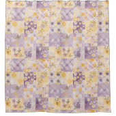 Fliederfarbene Patchwork-Decke im rustikalen Blume Duschvorhang (Vorderseite)