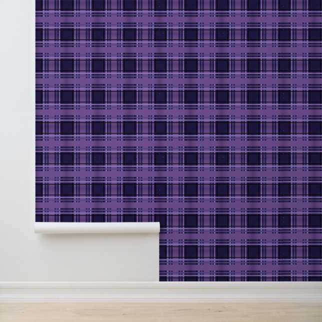 Fliederfelder Karo Tartan Tapete (Anwendung)
