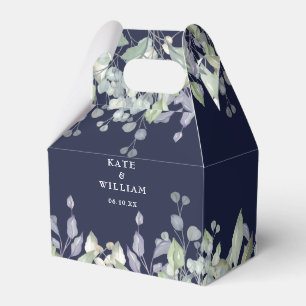 Fliedergrün Floral Navy Blau Hochzeit Geschenkschachtel