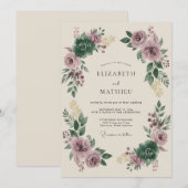 Fliedergrüner Düsterer Winterhochzeit Einladung (Vorne/Hinten)