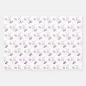 Fliederhase Buntes Wasserfarbmuster Geschenkpapier Set (Vorderseite 2)