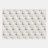 Fliederhase Buntes Wasserfarbmuster Geschenkpapier Set (Vorderseite)