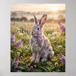 Fliederhase Morgenwiese Poster