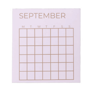 Fliederkalender ohne Datum für September für den P Notizblock