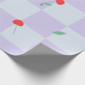 Fliederkaromuster mit Kirsche Geschenkpapier (Ecke)