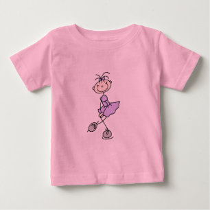 Fliederkleid-Figur-Eisläufer-T-Shirts und Geschenk Baby T-shirt