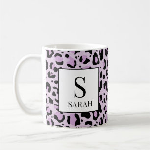 Fliederlila Leopardenprint-Tasse mit individuellem Kaffeetasse