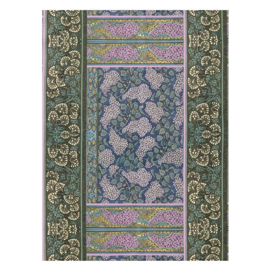 FLIEDERN der KUNST-NOUVEAU, LAUB lila blaues Grün Tischdecke (Vorderseite)