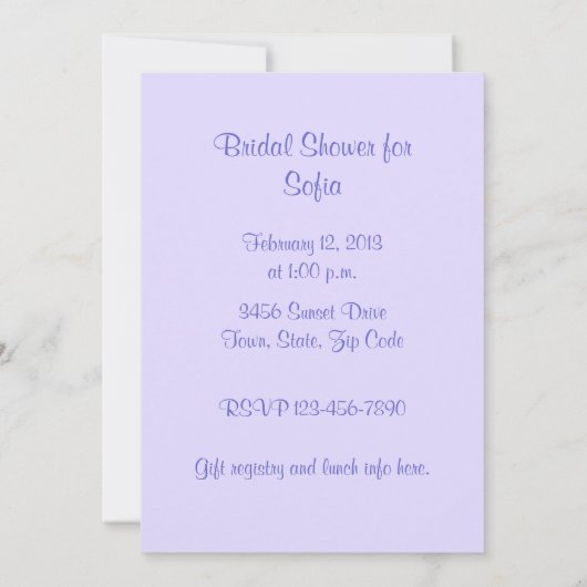 Fliedern in einem Glas durch Manet Brautparty Einladung (Rückseite)