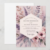 Fliedernebel Flora Hochzeit Einladung (Vorne/Hinten)