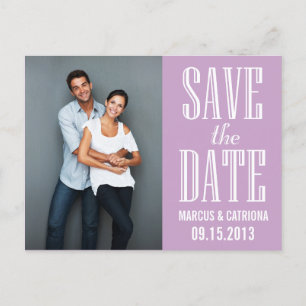 Fliederneue Typografie Save-the-Date-Postkarte Ankündigungspostkarte