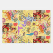 Fliederrosa Boho Whimsical Botanische Flora Geschenkpapier Set (Vorderseite 3)