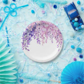 Fliederrosa Wisteria Pappteller (Party)