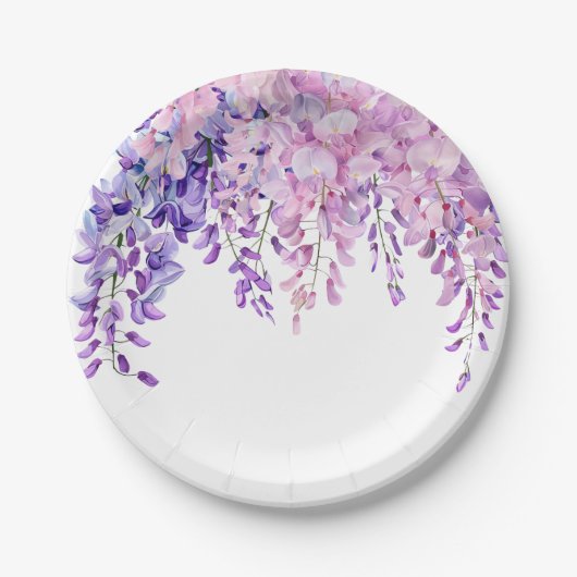 Fliederrosa Wisteria Pappteller (Vorderseite)