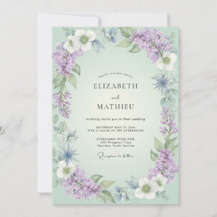 Fliederweiche botanische Hochzeit Einladung