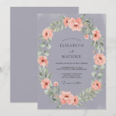 Fliederweiche Hochzeit Einladung (Vorne/Hinten)