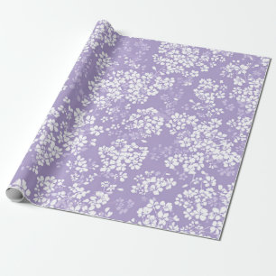 Fliederweiße Ditsy-Blumen-Pastell-Boho 70er Jahre Geschenkpapier