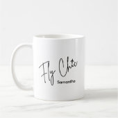 Flieg Chic Schrift & Flugzeug Luftfahrt Einfach Kaffeetasse (Links)