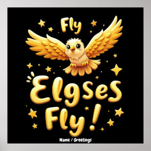 Flieg Elgses Flieg Inspirierendes Adler-Kunstwerk  Poster