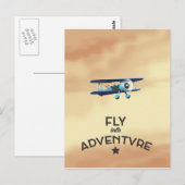 Flieg in das Abenteuer Postkarte (Vorne/Hinten)