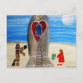 ...Flieg mich zum Mond...Kunst von Jutta Gabriel.. Postkarte