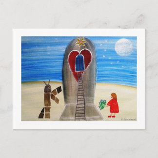 ...Flieg mich zum Mond...Kunst von Jutta Gabriel.. Postkarte