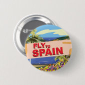 Flieg nach Spanien Button (Vorne & Hinten)