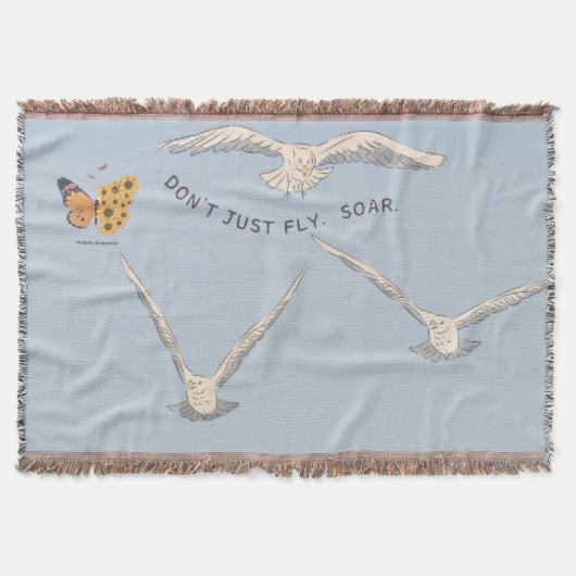 Flieg nicht nur, schweb ab Wurfdecke Decke (Vorderseite)