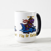 Flieg oder Ausgestorben Pixel Art Dinosaurier Pilo Verwandlungstasse (VorderseiteRechts)