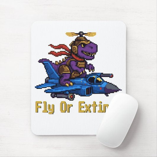 Flieg oder ausgestorben Pixelkunst Dinosaurier Pil Mousepad (Mit Mouse)