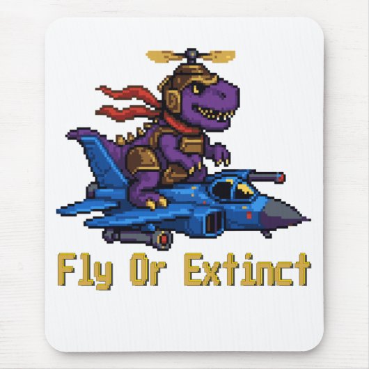 Flieg oder ausgestorben Pixelkunst Dinosaurier Pil Mousepad (Vorne)
