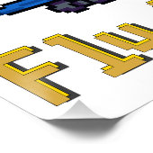 Flieg oder ausgestorben Pixelkunst Dinosaurier Pil Poster (Ecke)