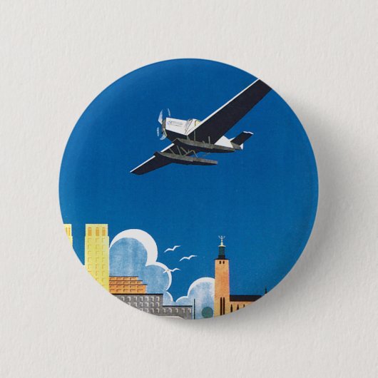 Flieg über Stockholm Button (Vorderseite)