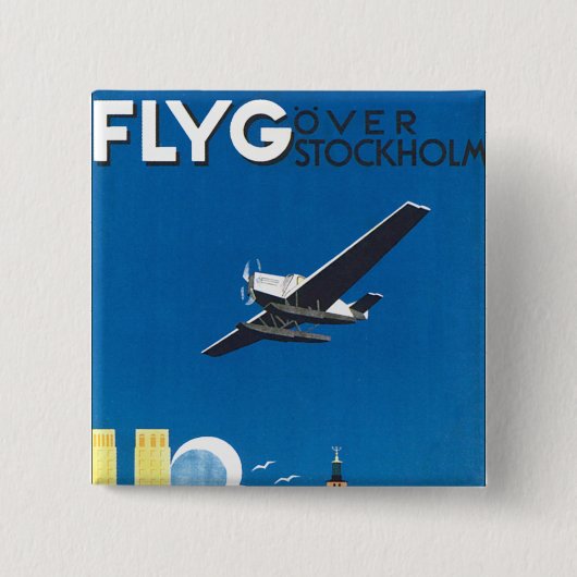 Flieg über Stockholm Button (Vorderseite)
