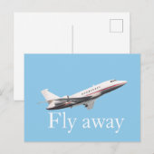 Flieg weg postkarte (Vorne/Hinten)