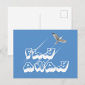 Flieg weg postkarte (Vorne/Hinten)