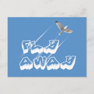 Flieg weg postkarte