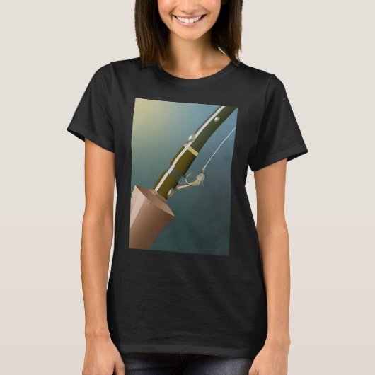 Fliege auf der Rute T-Shirt (Vorderseite)