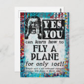 Fliege ein Flugzeug - Funny Vintage Ad Postkarte (Vorne/Hinten)