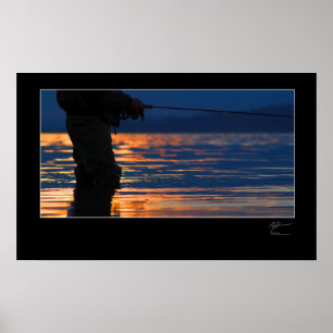 Fliege-Fischen die dänische Küste Poster