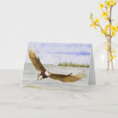 'Fliege Fischen-Kahles Eagle Karte (Gelbe Blume)