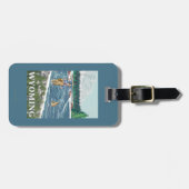 Fliege FishermanWyomingVintage Reise-Plakat Gepäckanhänger (Vorderseite horizontal)