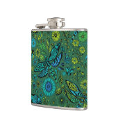 Fliege, Fliegenfliege auf smaragdgrünen Flachmann (Links)