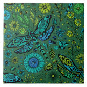 Fliege, Fliegenfliege auf smaragdgrünen Fliese (Vorderseite)