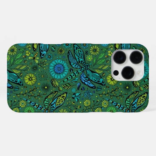 Fliege, Fliegenfliege auf smaragdgrünen iPhone Hülle (Rückseite (Horizontal))