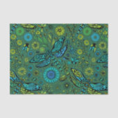 Fliege, Fliegenfliege auf smaragdgrünen Seidenpapier (Vorderseite)