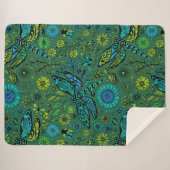 Fliege, Fliegenfliege auf smaragdgrünen Sherpadecke (Vorderseite (Horizontal))