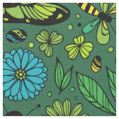 Fliege, Fliegenfliege auf smaragdgrünen Stoff (Nahaufnahme)