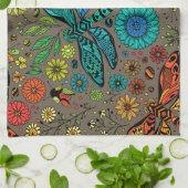 Fliege, Fliegenklingelfliege in Braun Geschirrtuch (Gefaltet)