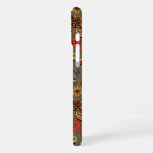 Fliege, Fliegenklingelfliege in Braun iPhone Hülle (Linke Seite)